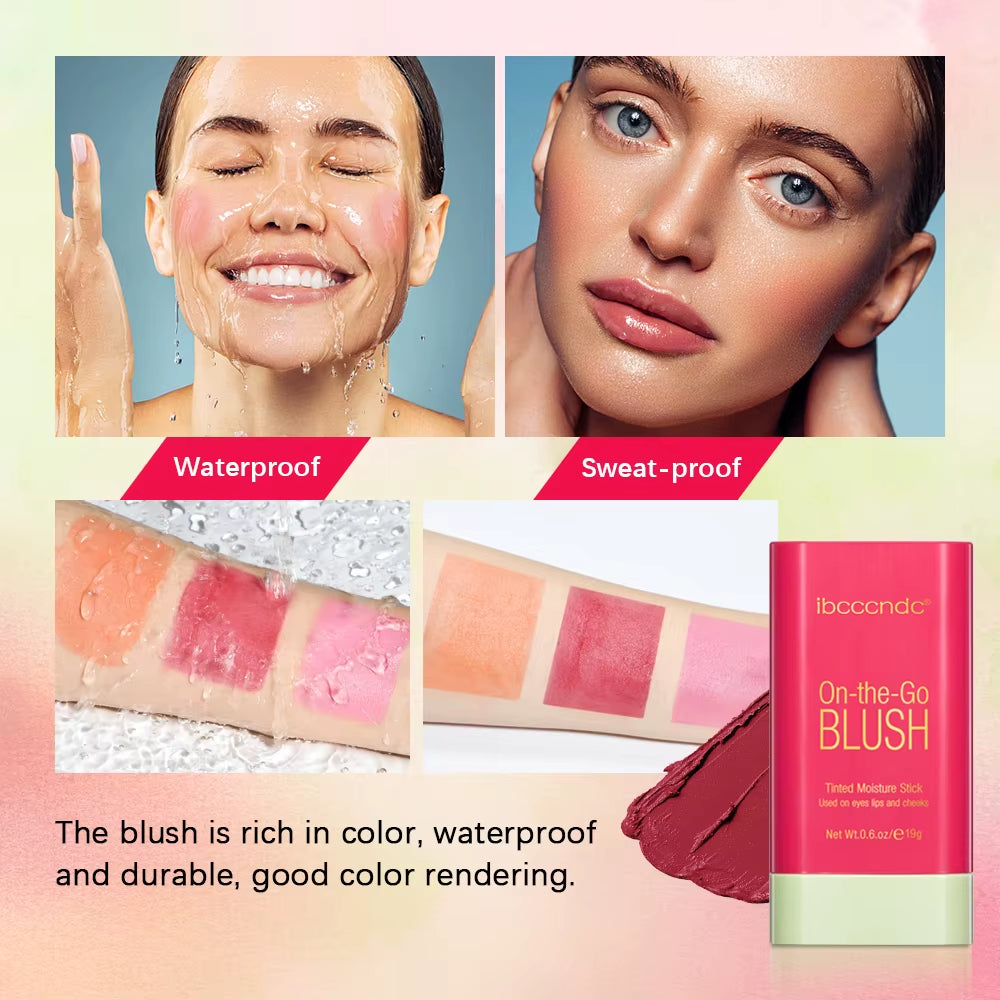 Pixiblush Long-Lasting Matte Pink Blush Stick - Korean Makeup Palette for Flawless Cheeks