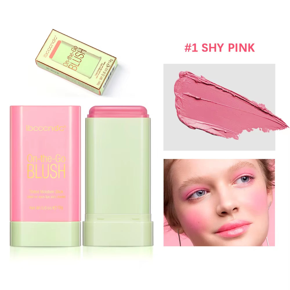 Pixiblush Long-Lasting Matte Pink Blush Stick - Korean Makeup Palette for Flawless Cheeks