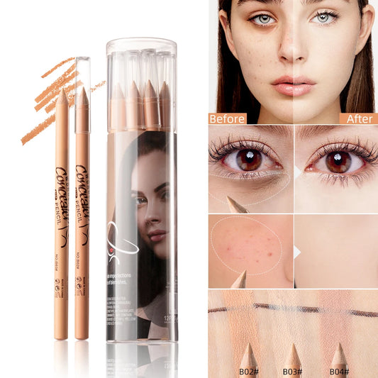 Dark Circle Concealer Pen - Waterproof Soft Cream for Acne Scars & Fine Lines with Wooden Handle - Perfect Face Makeup Contour Solution